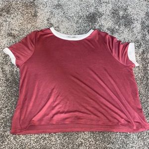 Red and white crop top